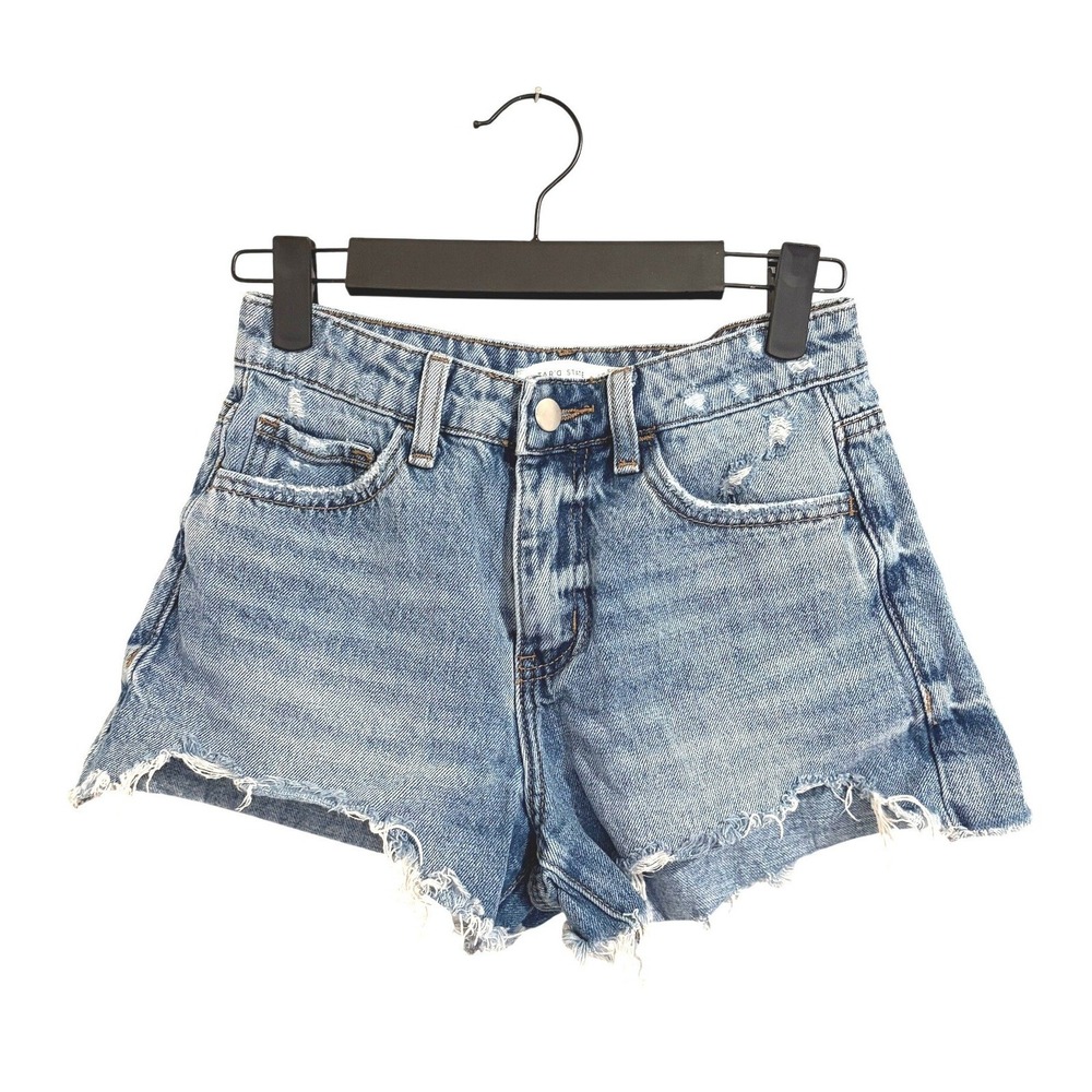 Altar'd State Light Wash Distressed Denim Cutoff Shorts High Rise XS
